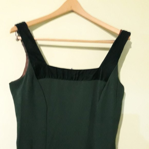 Vintage Green Prom Dress Formal Gown with Scarf - Picture 2 of 7